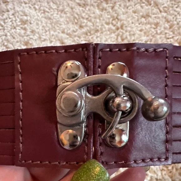 Free People Maria Southwest Leather Wide Waist Belt Size Small 32" EUC - Picture 6 of 8